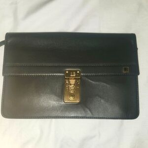 Dunhill Black Leather Flap Lock